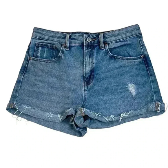 Pacsun Jean Sorts Pacsun Los Angeles Size 27 Women’s Mom Short cotton blue jean - Picture 1 of 6